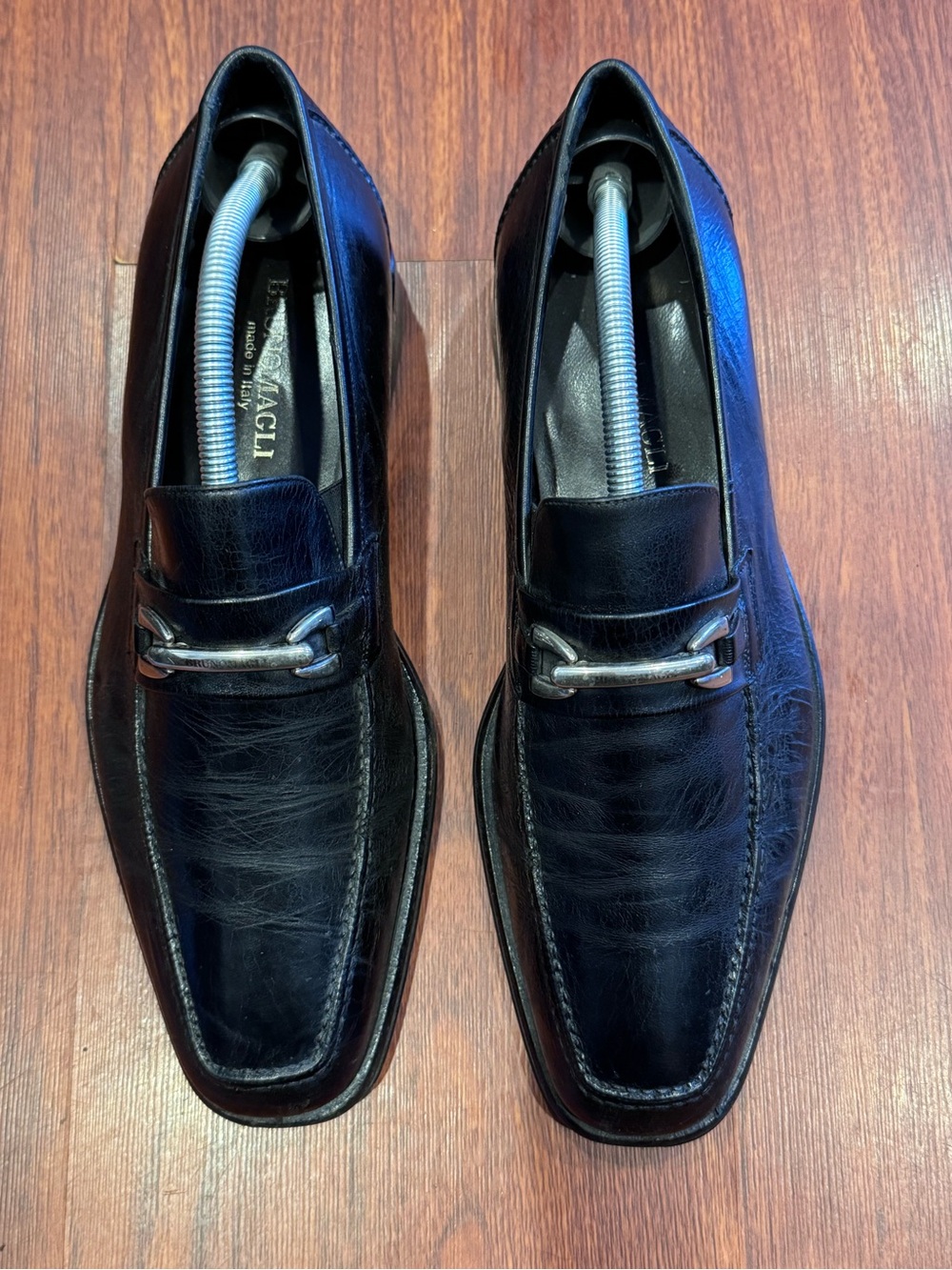 Bruno Magli Black Leather Bit Loafers